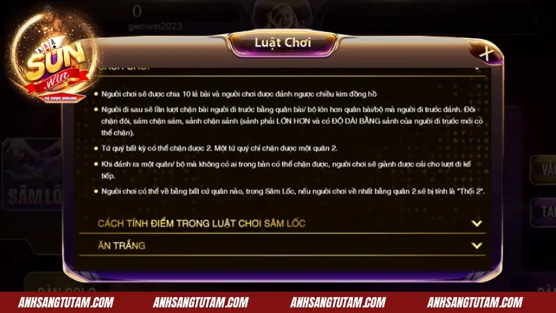 Luật chơi bài Sâm Lốc